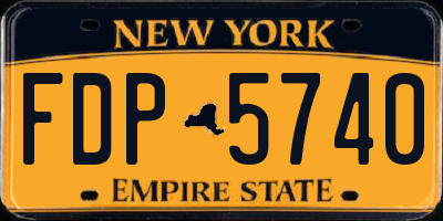 NY license plate FDP5740