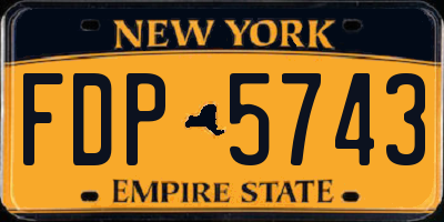 NY license plate FDP5743