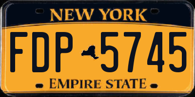 NY license plate FDP5745