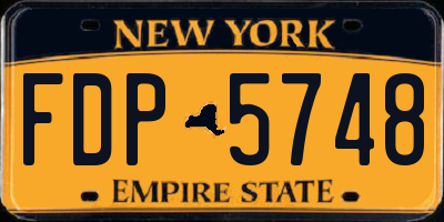 NY license plate FDP5748
