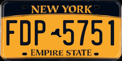 NY license plate FDP5751