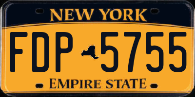 NY license plate FDP5755