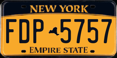 NY license plate FDP5757