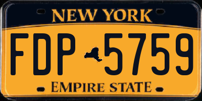 NY license plate FDP5759