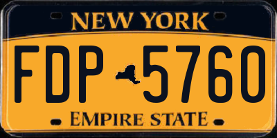 NY license plate FDP5760