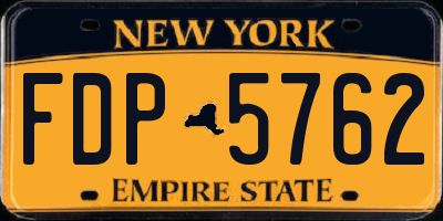 NY license plate FDP5762