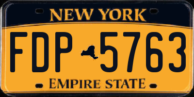 NY license plate FDP5763