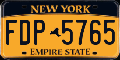 NY license plate FDP5765
