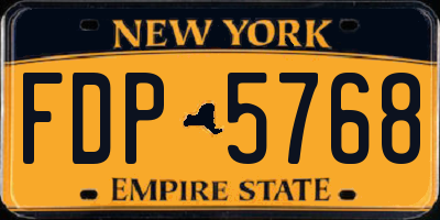 NY license plate FDP5768