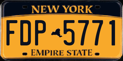 NY license plate FDP5771
