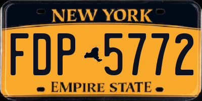 NY license plate FDP5772