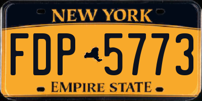 NY license plate FDP5773