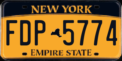 NY license plate FDP5774