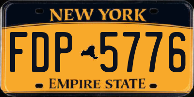 NY license plate FDP5776