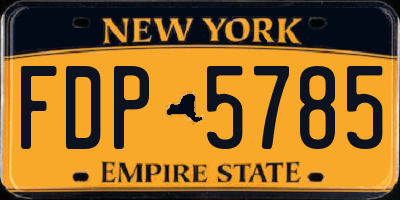 NY license plate FDP5785
