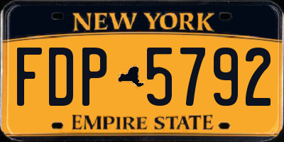 NY license plate FDP5792
