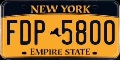 NY license plate FDP5800