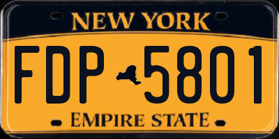 NY license plate FDP5801