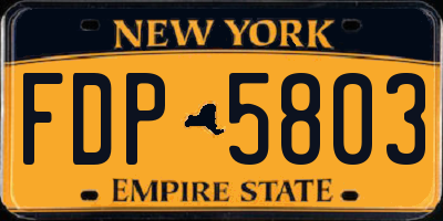 NY license plate FDP5803