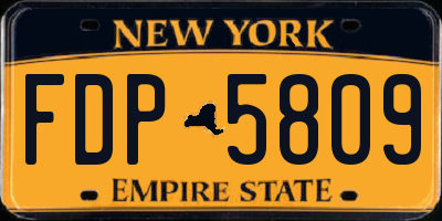 NY license plate FDP5809