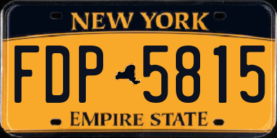 NY license plate FDP5815