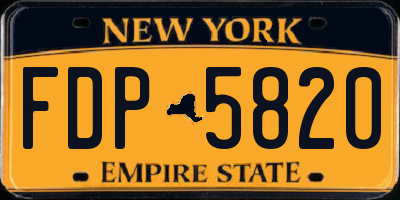 NY license plate FDP5820