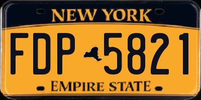 NY license plate FDP5821