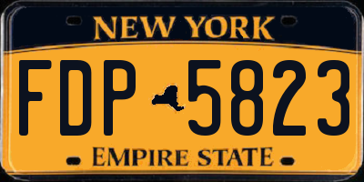 NY license plate FDP5823