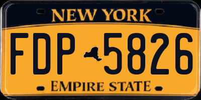 NY license plate FDP5826