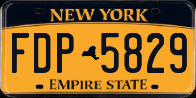 NY license plate FDP5829