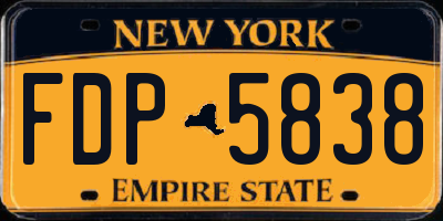 NY license plate FDP5838