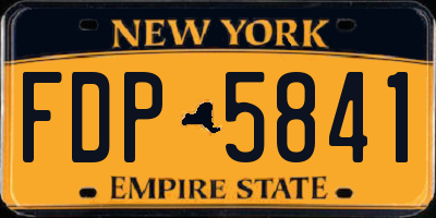 NY license plate FDP5841