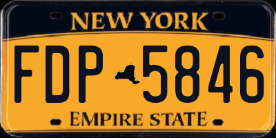 NY license plate FDP5846