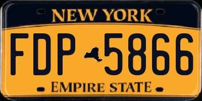 NY license plate FDP5866