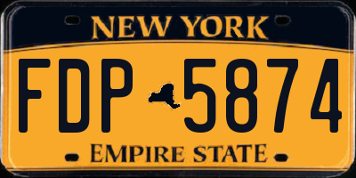 NY license plate FDP5874