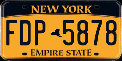 NY license plate FDP5878