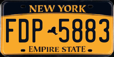 NY license plate FDP5883