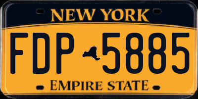 NY license plate FDP5885