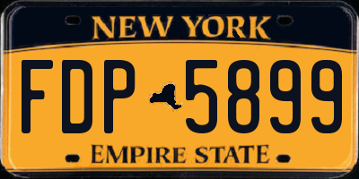 NY license plate FDP5899