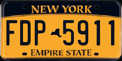 NY license plate FDP5911