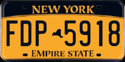 NY license plate FDP5918