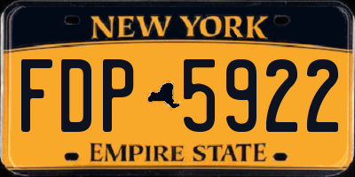 NY license plate FDP5922