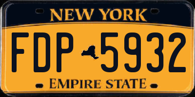 NY license plate FDP5932
