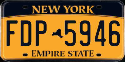 NY license plate FDP5946