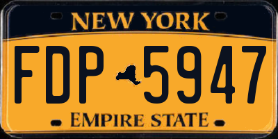 NY license plate FDP5947