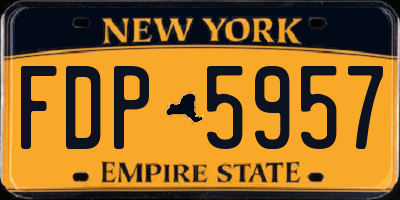 NY license plate FDP5957