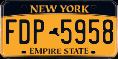 NY license plate FDP5958