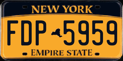 NY license plate FDP5959