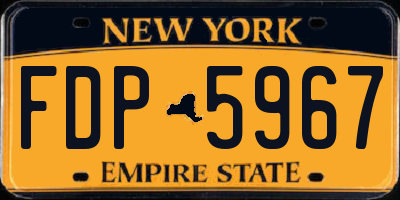 NY license plate FDP5967