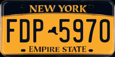 NY license plate FDP5970